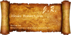 Jónás Robertina névjegykártya